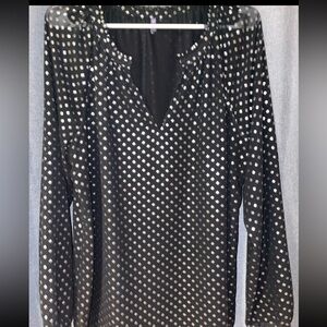 Blouse black with metallic dots